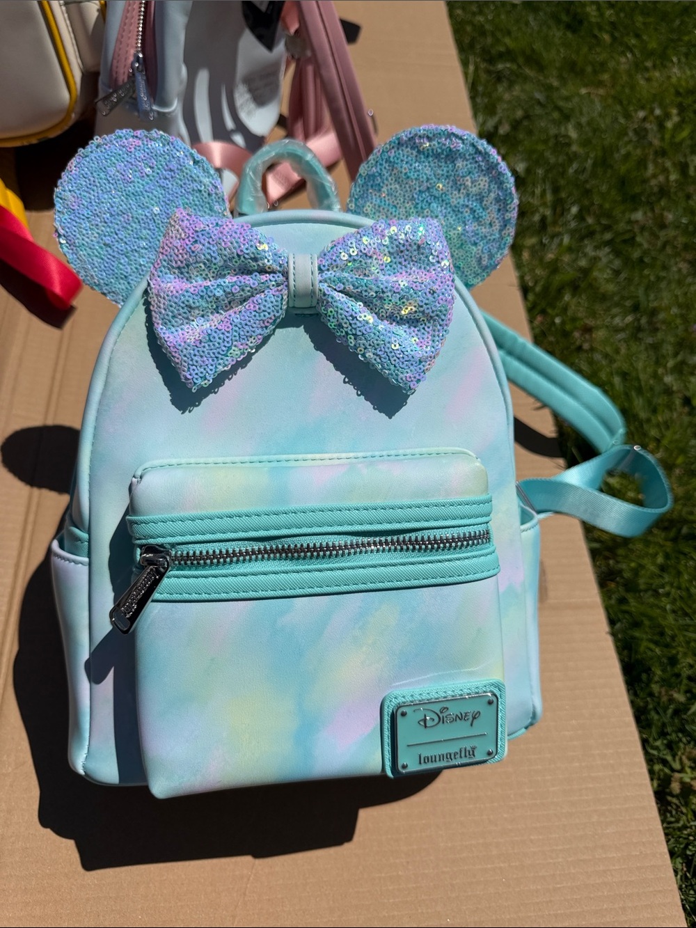 Loungefly Pastel Mint Sequin Bow Kids Mini Backpack